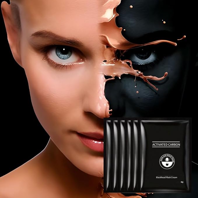 6Pcs Black Charcoal Face Mask Peel Off Men, Black Head Remover Facemask, Black Activated Charcoal Face Mask Skincare peel off, Blackhead Remover Strip Facial Mask for All Skin Types, 6g*6