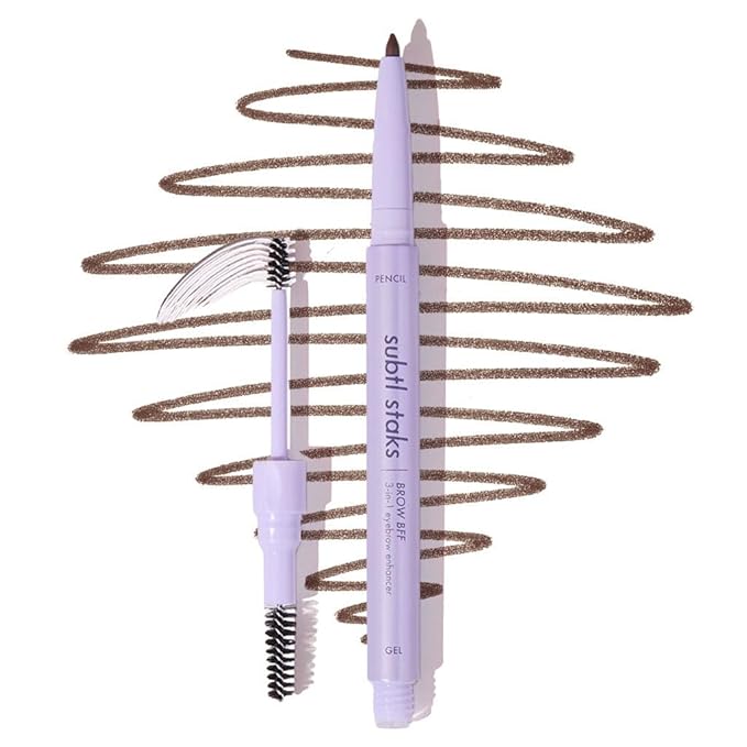 3-in-1 Brow Pencil - Vegan, Smudge-Proof, with Spoolie Brush and Clear Gel - Best Eyebrow Pencil for Fluffing, Filling, and Setting Brows, Dark Brown