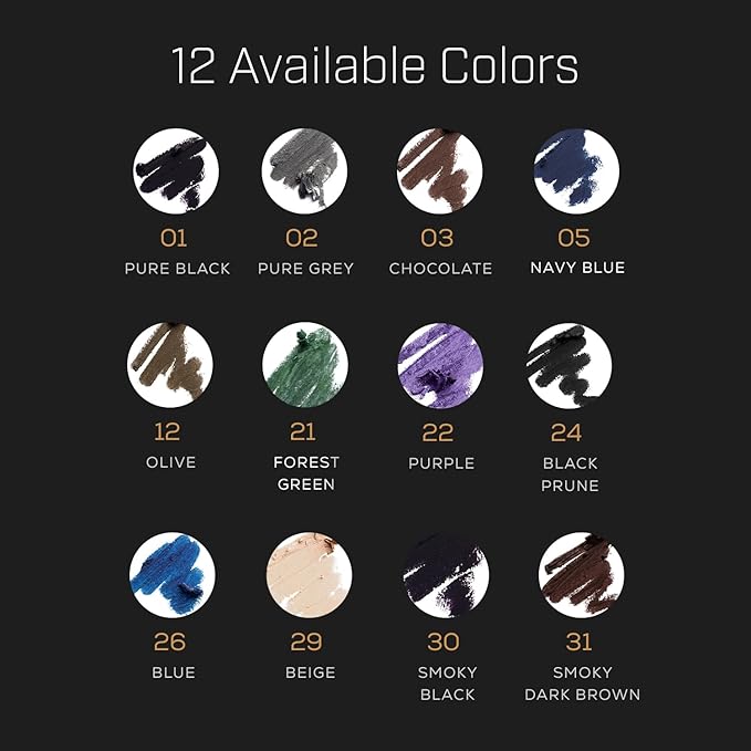 Radiant Professional Waterproof Eyeliner Pencil - Eyeliner Waterproof Smudge Proof for Woman - Long Lasting Under Eye Pencil for Smoky Eye - Soft Waterline Eye liner Smudger Tool, Purple (22)