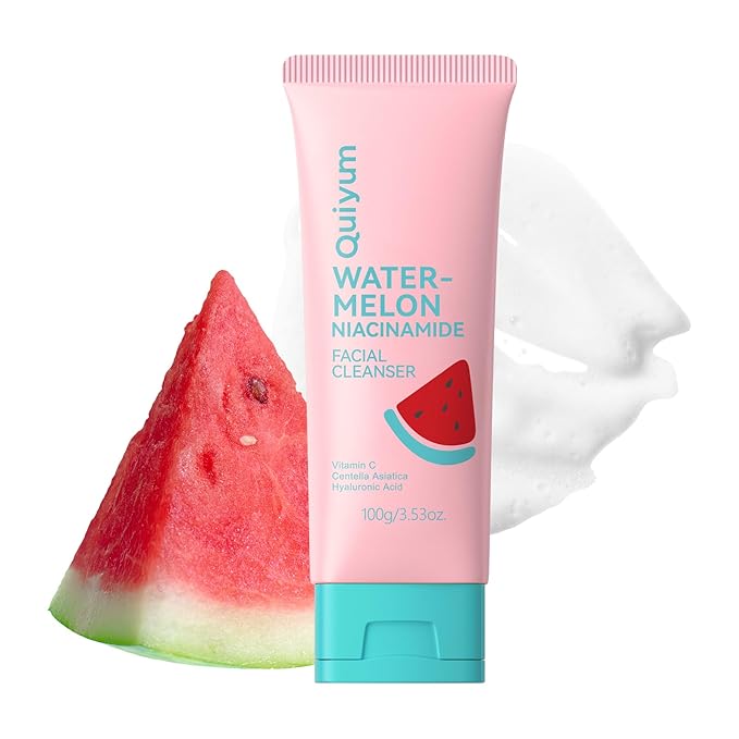 Foaming Face Wash, Watermelon Extracts, Niacinamide, Vitamin C, Hyaluronic Acid, Centella Asiatica, Exfoliating, Pore Minimizer, Hydrate, Glow, 3.53 Oz