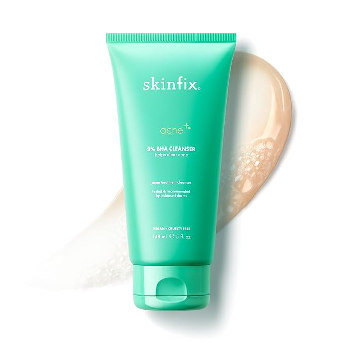 Skinfix 2% BHA Cleanser - 5 oz - Clears Acne Blemishes & Blackheads - Safe for All Types of Acne - Fragrance Free - Vegan, Cruelty Free