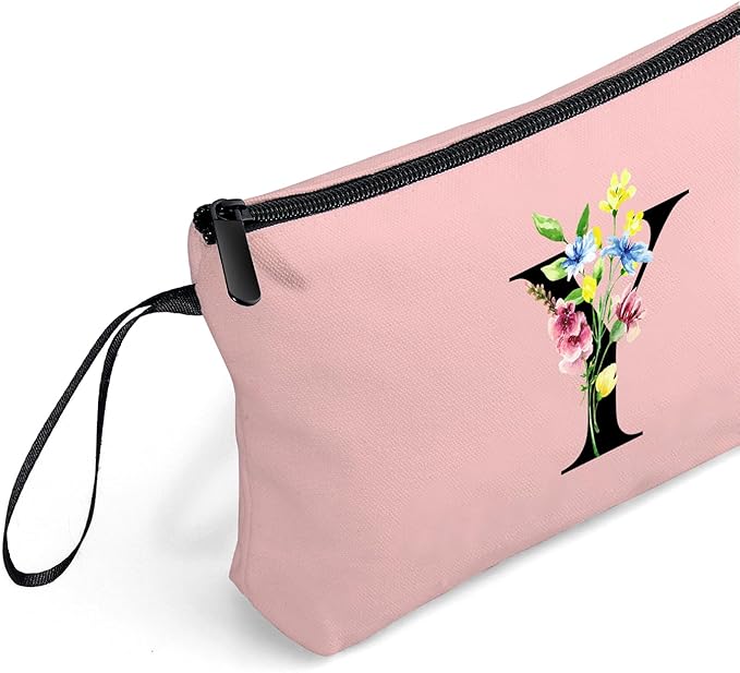 Appreciation Initial Monogram Gifts for Sisters from Sister Employees Team Bride Womens Unique Mom Personalized Makeup Cosmetic Bag with Mirror Mothers Day Christmas Graduation Y