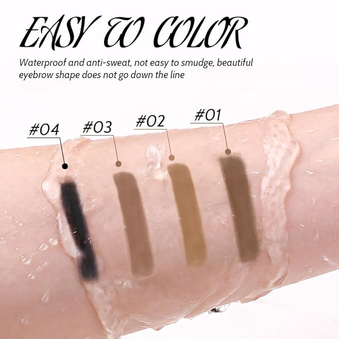 3 Pcs Light Brown Eyebrow Pencils for Women,with Spoolie Brush,Eyebrow Pencil Soft Textured,Waterproof Sweat-proof for Fills in Sparse Areas and Gaps Create a Natural Eye Brow,Vegan & Cruelty-Free