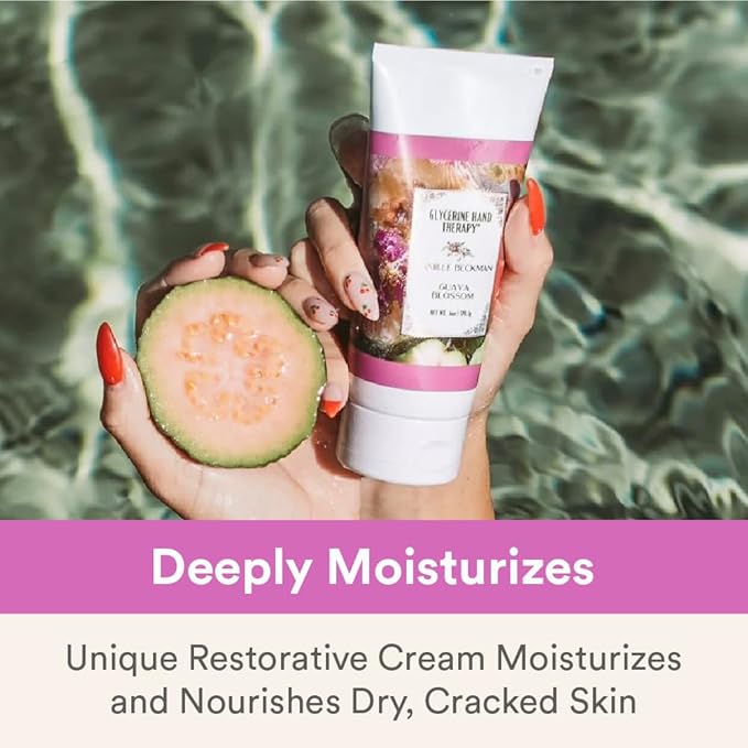 Camille Beckman Glycerine Hand Therapy Cream, Guava Blossom, Ultra Moisturizing Hand Cream for Dry, Cracked Hands, Non-Greasy, Paraben-Free, Made in USA, 6 Ounce