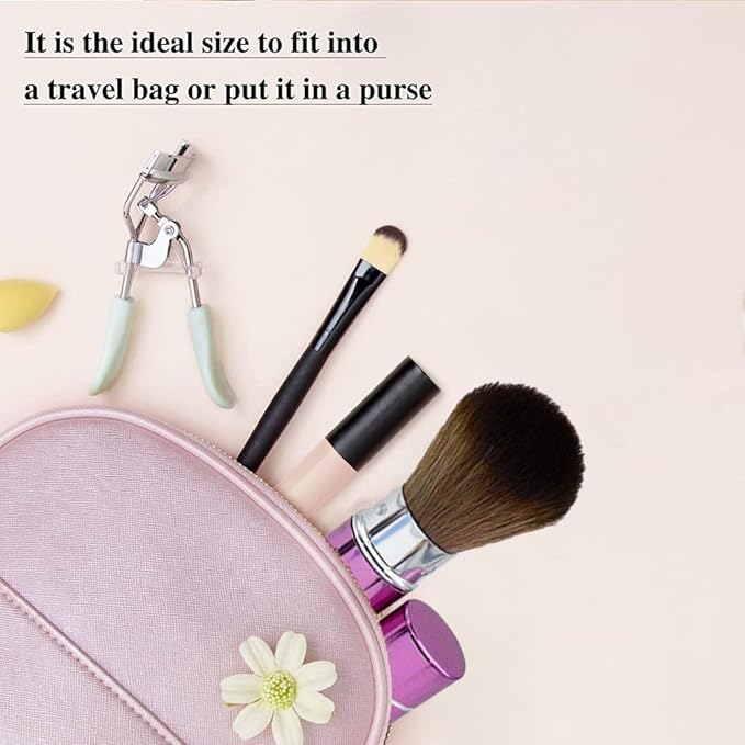 3 PACK Multicolour Retractable Kabuki Makeup Brush, Travel Makeup Brushes with Cover Makeup Tool Portable Blush Brush for Blush, Bronzer, Buffing, Highlighter Flawless Powder Cosmetics Face Brushes