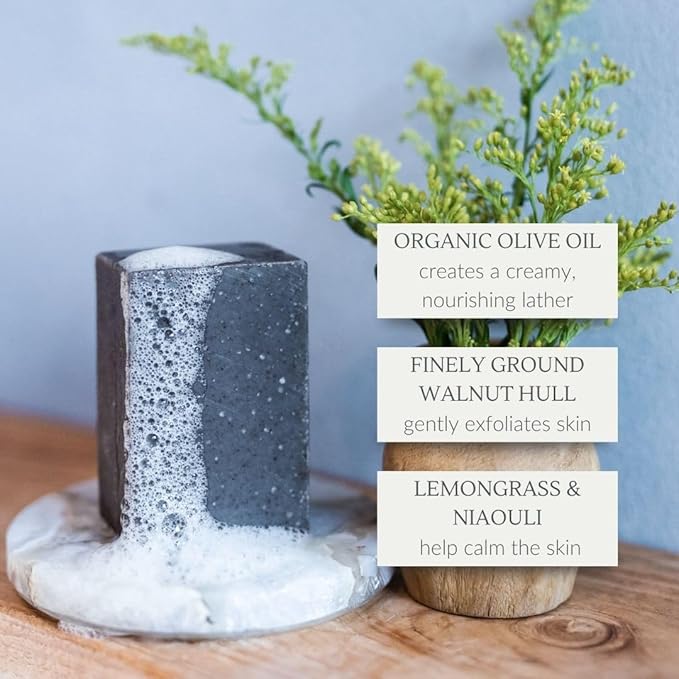 Osmia Skincare - Natural Exfo Body Soap | Niaouli, Lemongrass Essential Oils | Smooth, Soothe Skin | Clean Beauty For Healthy Skin (4 oz | 113 g)