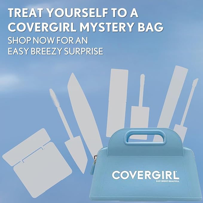 CoverGirl Glam Beauty Mystery Bag, Stocking Stuffer Gifts, Exclusive CoverGirl Makeup Bag, 4 Full Size Products