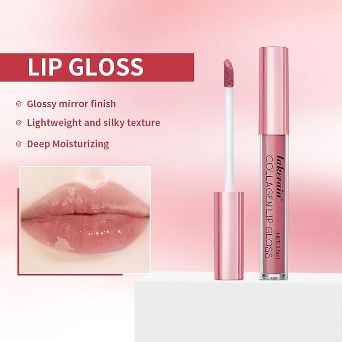 3PCS Lip Liner and Lipstick Combo Set - Matte Lip Liner Pencil, Velvet Matte Lipstick & Hydrating Collagen Lip Gloss - Long-Lasting, Smudge-Proof, High Pigment Nude Pink Lip Makeup Kit (Set 1, 3)
