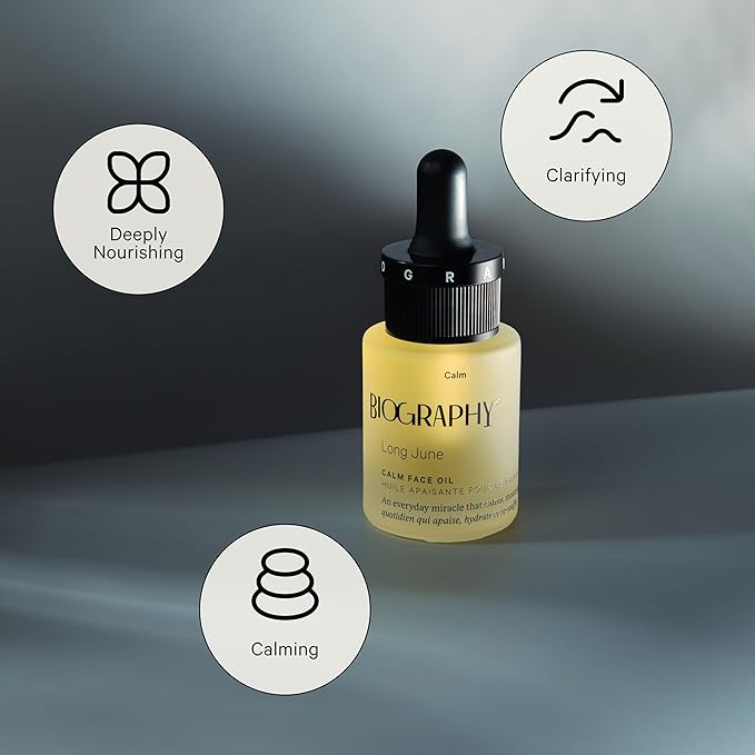 Face Oil Quieting Skincare Beauty Treatment, 13ml. Anti-Aging Vitamin E, Moisturizing Primrose, Soothing Calendula. All Skin Types. Organic Vegan Facial Oil for Women Face Skincare Moisturizer