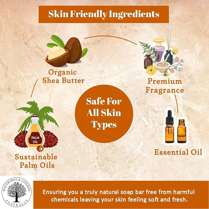 Wavertree & London Peach Bellini Scented Natural Soap (2 Bars), 7oz Moisturizing French Triple Milled Soap Bars enriched with shea butter - Pure Plant Based Bath & Body Bars for All Skin Types