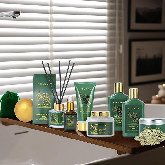 Mothers Day Relaxation Gift Basket - 15-Piece Premium Eucalyptus Bath Gift Set for Women & Men - Spa Kit with Shower Gel Ideal for Birthday, Christmas, Father’s Day, Perfect for Holidays & Self Care