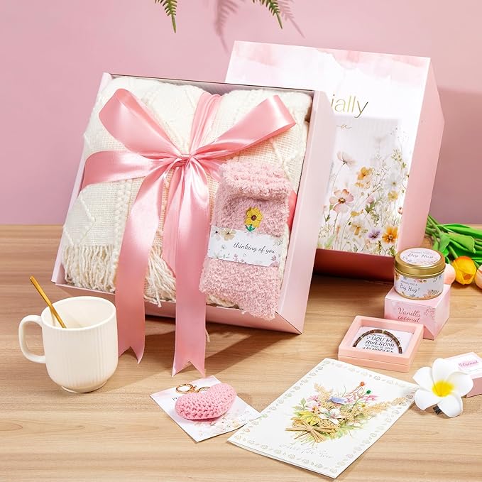 Get Well Gifts for Women Self Care Gifts, Sympathy Gift Baskets Spa Gifts Set, Thinking of You Inspirational Christmas Birthday Gifts for Mom Her Friend Sister Wife Girlfriend