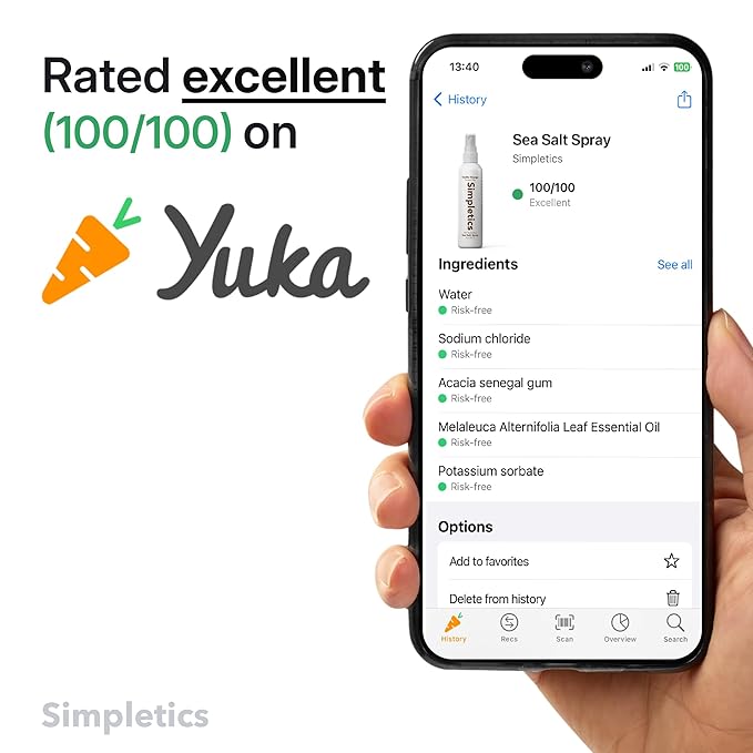 Simpletics Himalayan Sea Salt Spray for Hair - All Natural, 5 Ingredient Texturizing and Volumizing Product - Tropical Scented - Beach Look To Add Volume & Texture - Unisex - 240ml...