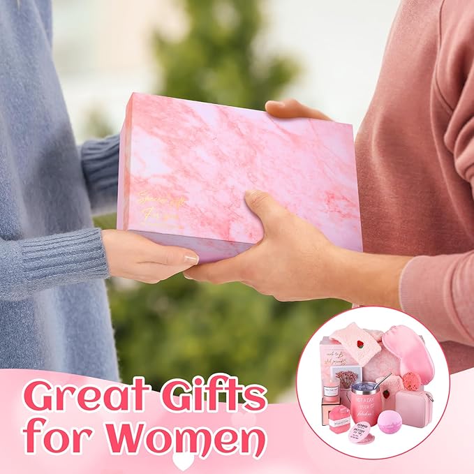 Nuogo 13 Pcs Birthday Gifts for Women Mothers Day Gifts Spa Basket Set for Women Mirrors Socks Steamers Jewelry Case Bath Robe Mom nurse Girlfriend Wife