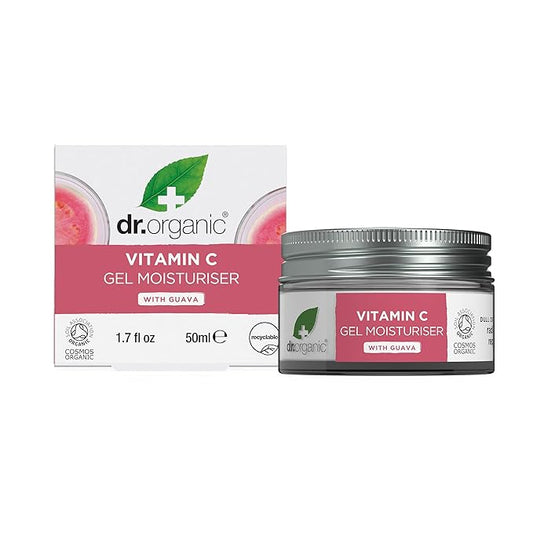 Dr. Organic Vitamin C Gel Moisturizer | Brightening and Moisturizing for Dehydrated Skin, Natural, Vegan, Cruelty-Free, Paraben & SLS Free, Certified Organic, 50 mL / 1.7 fl oz