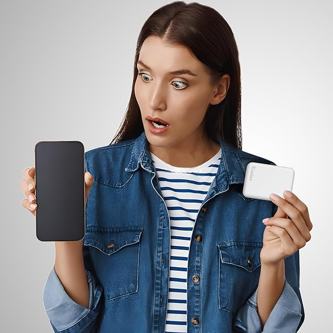 Kintion Rechargeable Pocket Mirror, Double Sided 1X/3X Magnification Compact Vanity Mirror, 3 Color Lights, Dimmable, Small Portable Wallet Mirror, Lighted Travel Mirror for Women Gifts, White