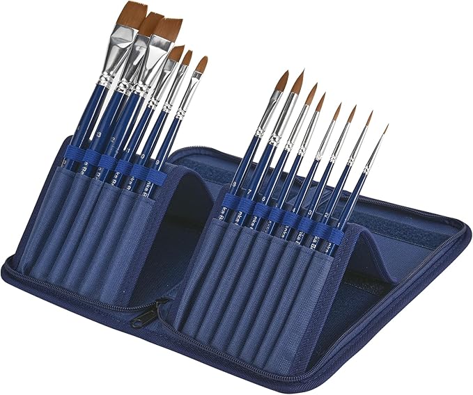 Anka Bella Professional Pre-Quality Face Paint Brushes Set,Including 14pcs Different Size Paint Brushes & Standable Case,Convenient to Use