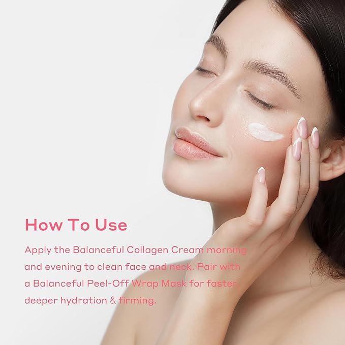 Balanceful Vegan Collagen Cream - Hydrating & Firming Face Moisturizer for Wrinkles, Anti-Aging, 50ml, 1.69 fl.oz