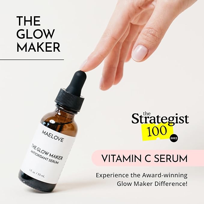 MAELOVE Glow Maker Vitamin C Serum + Hydrator Hyaluronic Acid B5 Serum Duo - Anti-Aging, Fine Line & Dryness Treatment - Lightweight, Clean Skincare