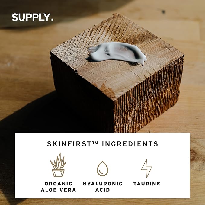 Supply Men’s Facial Moisturizer – Lightweight, Plant-Based Daily Face Cream with Aloe Vera, Green Tea & Shea Butter – Anti-Aging, Oil-Free Hydration for Wrinkles, Fine Lines & Firmness- 3.4oz