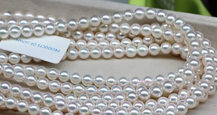 Lily Treacy Japanese Akoya Pearl Necklace Strand 14K gold clasp 18" w/Stud Earrings 18K gold post Set Bridal Gift 7-7.5mm