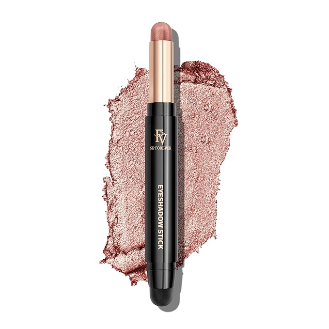 FV Cream Shimmer Eyeshadow Stick，Long Lasting & Waterproof, Multi-Use & High Pigment Eyeshadow Makeup Stick (Rose Shimmer)
