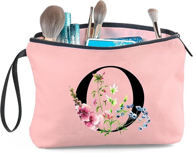 Happy Birthday Friendship Bridesmaid Team Gifts for Employees Women Mom Girl Daughter Teenage Personalized Make up Cosmetic Bag Travel with Mirror Mothers Day Christmas Graduation O