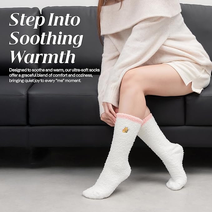 CoolMate GLOBAL Fuzzy Socks for Women Gift Box, Cozy, Soft, Comfy & Cloud-Like Socks, Plush, Durable for Spa, Home