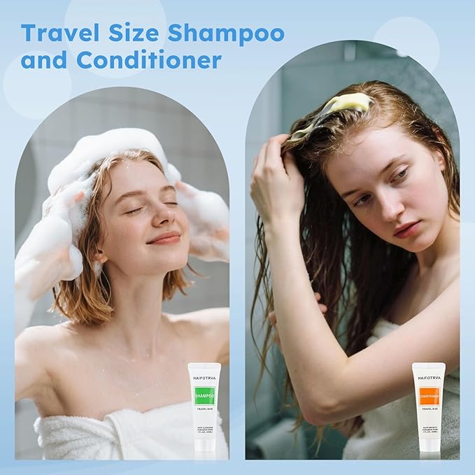 Travel Size Shampoo and Conditioner Bulk Sets Pack of 30,Individually Wrapped 30ml/1 fl oz Small Size Hotel Supplies Portable Toiletries Amenities Bulk for Guests,Travel,Homeless,Charity