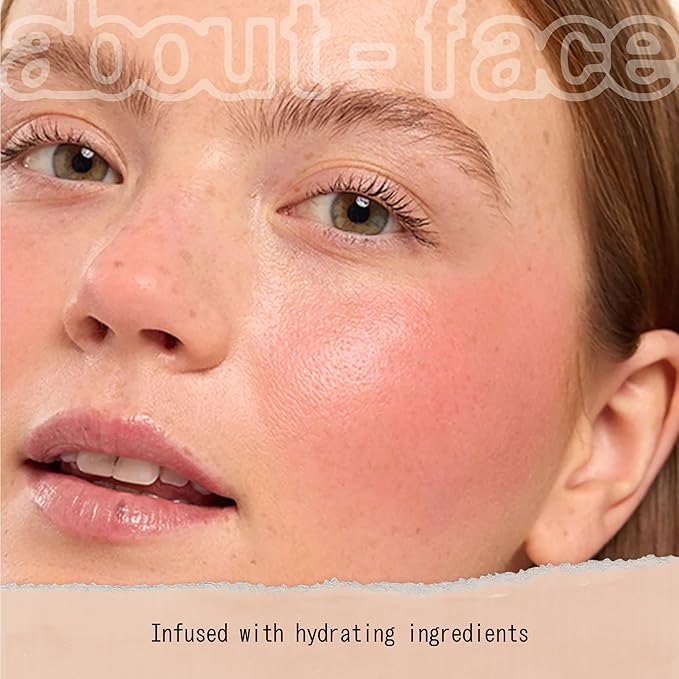 about-face Blush Rush Liquid Blush – Hydrating, Buildable Formula with Jojoba Oil, Hyaluronic Acid, and Squalane – Long-Lasting Dewy Finish – Vegan & Cruelty-Free (In the Dust – Rosy Mauve)