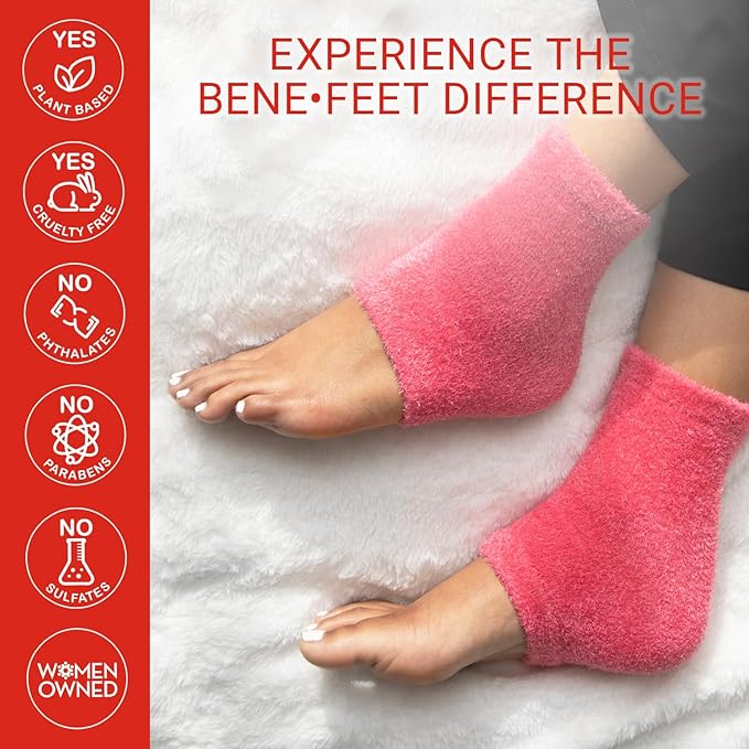 Benefeet Toeless Aloe Moisturizing Heel Socks 2 Pack - Effective Overnight Foot Rejuvenation, Targeted Hydration to Soften Dry Skin, Infused w/Coconut Oil, Aloe + Jojoba Seed Oil, 1 Pair (2 Pack)