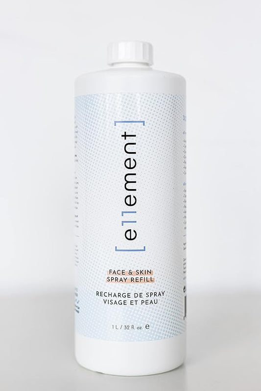 Hypochlorous Acid Face and Spray - 1 L Refill – Daily Toner – Dry Skin - Facial Cleanser - Tattoo Aftercare – Post Workout Refresher - Piercing Aftercare – Lash Cleanser - All Natural - e11ement