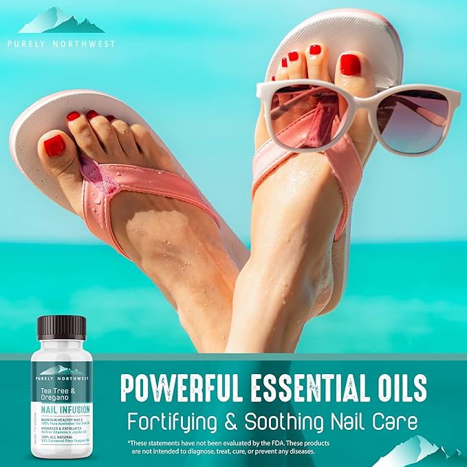 Toenail Fungus Extra Strength Solution-Thick Discolored Nail Repair, Ingrown Nails, Dry Cracked Nails & Cuticles-All Natural with Tea Tree & Oregano Oil: by Purely Northwest USA 1oz