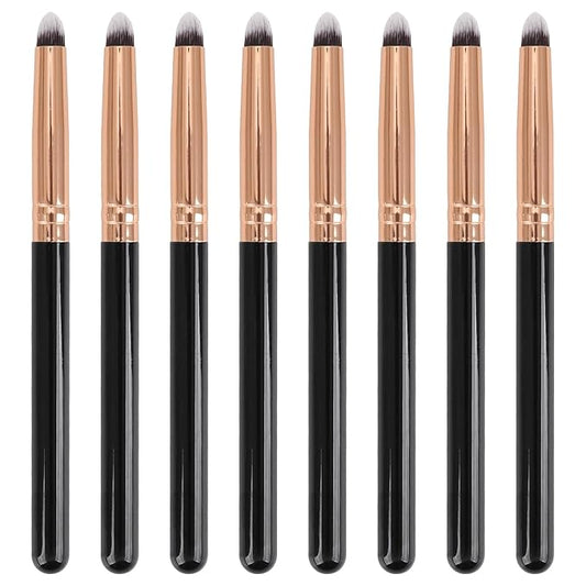 Professional Small Pencil Eyeshadow Brush 8Pcs for Eye Shadow Eyeliner Smudge Blending Precision Perfect Cut Crease Makeup Brushes Tool Set（Black-EA01）