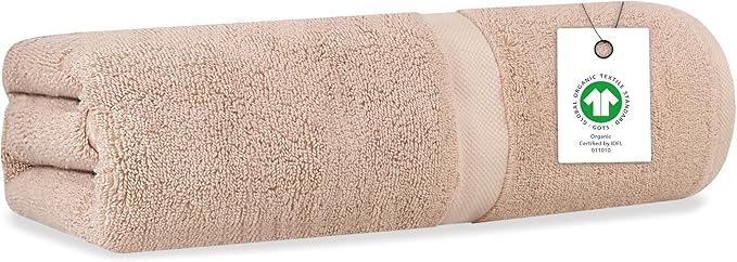 Delara Organic Cotton Luxuriously Plush Bath Towel | GOTS & OEKO-TEX Certified | Premium Hotel Quality Towels | Feather Touch Technology | 650 GSM Long Staple|Soft, Quick Dry & Ultra-Absorbent 30"x58"