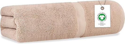 Delara Organic Cotton Luxuriously Plush Bath Towel | GOTS & OEKO-TEX Certified | Premium Hotel Quality Towels | Feather Touch Technology | 650 GSM Long Staple|Soft, Quick Dry & Ultra-Absorbent 30"x58"