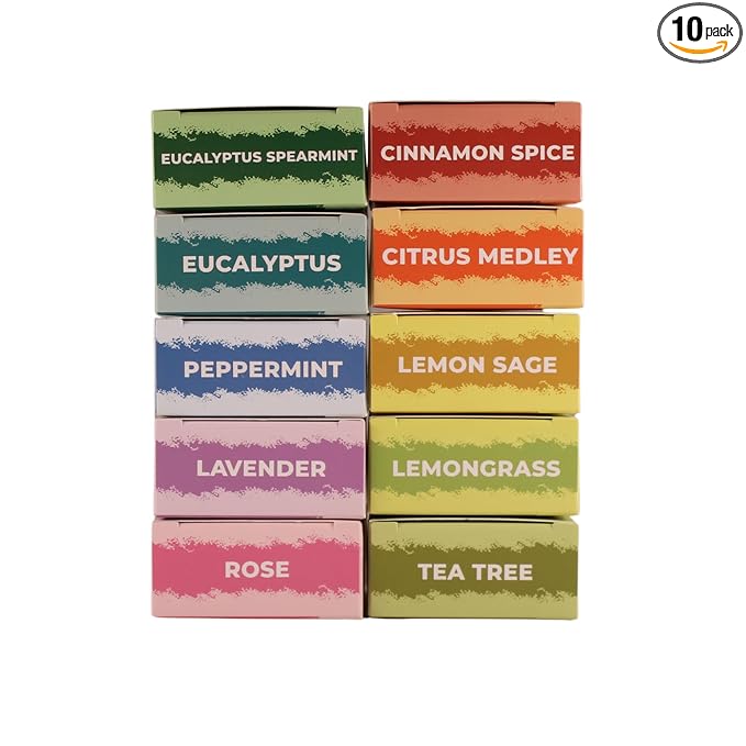 Adams Handmade Soap Variety Pack – 10 Bar Set: Tea Tree, Peppermint, Rose, Lavender, Citrus, Herbal & Floral Scents | Vegan, Cold Process, 84% Organic, Fair Trade, USA Made