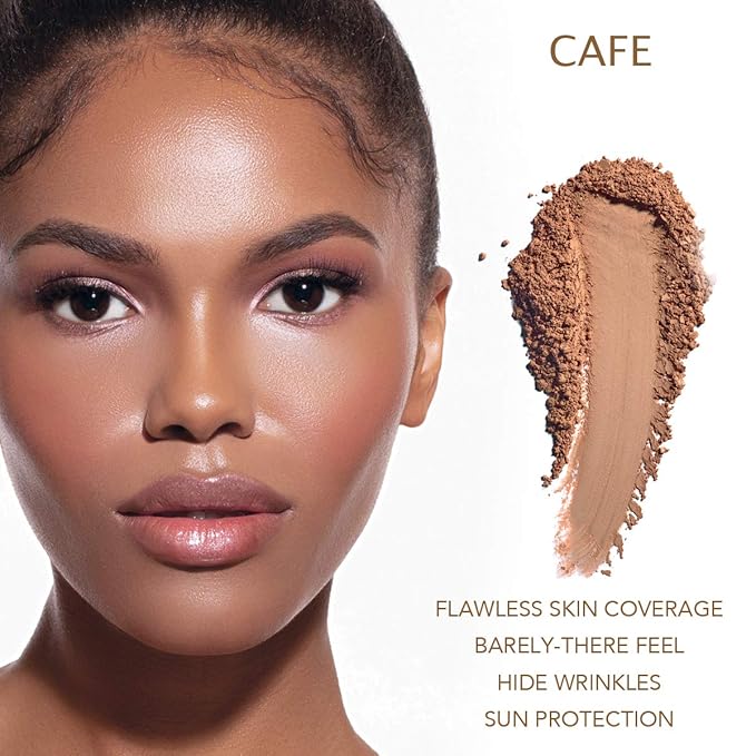 Bellaterra Cosmetics Mineral Powder Foundation | Long-Lasting All-Day Wear | Buildable Sheer to Full Coverage – Matte | Sensitive Skin Approved | Natural SPF 15 (Cafe) 9 grams