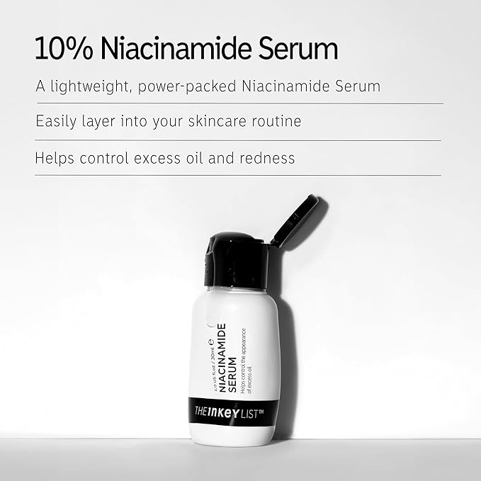 The INKEY List 10% Niacinamide Serum, Lightweight Oil Control Serum Helps with Blemishes and Appearance of Redness, Hydrating 1% Hyaluronic Acid 30ml, 1 fl oz (2 Pack)