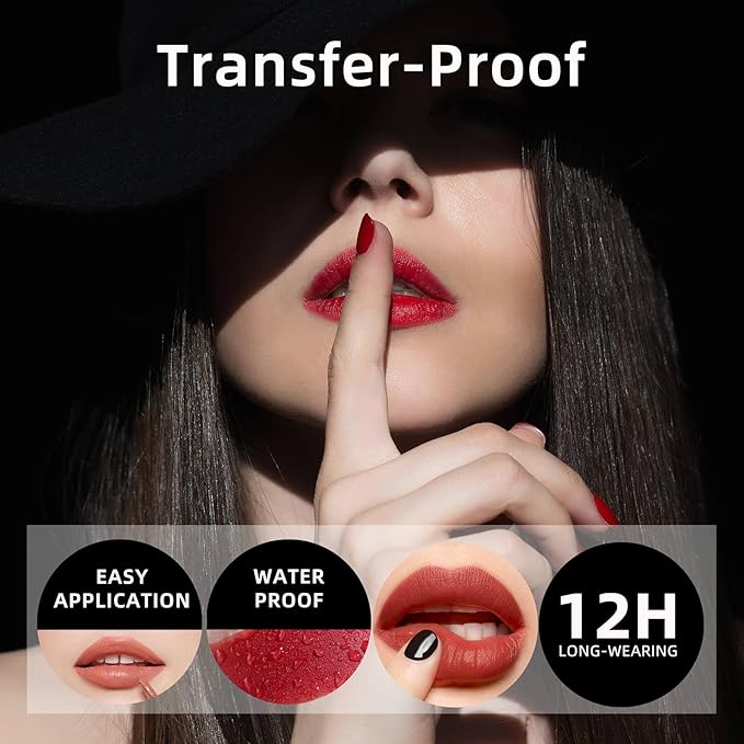 Pure Essence Liquid Lipstick - Long-Lasting, Smudge-Proof, Transfer-Resistant Lip Color,Waterproof, Non-Transfer Formula
