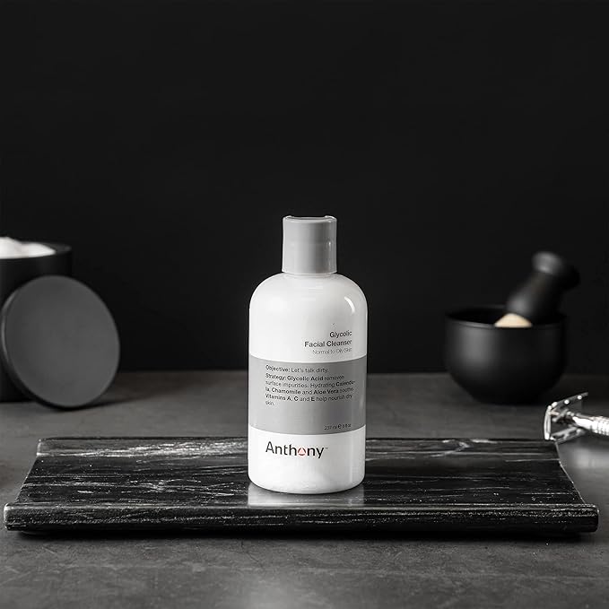 Anthony Essentials Duo Glycolic Facial Cleanser for Men and All-Purpose Facial Moisturizer - Men’s Hydrating Lotion for Dry Skin
