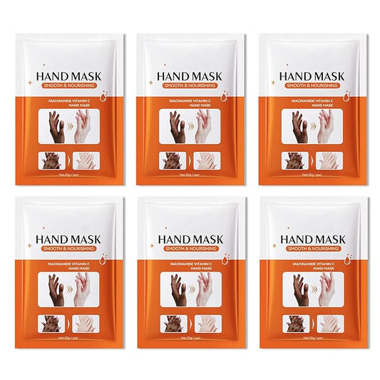 Hydrating Hand Masks, 6PCS Hand Mask Moisturizing Gloves for Men Women, Smooth Long Lasting Soft Exfoliating Hand Peeling Spa Mask Moisturizer Beauty Gift Set for Dry Cracked Rough Dull Hands（E)