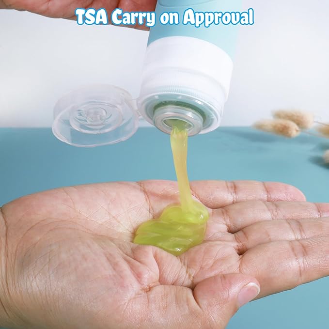 GLAMFIELDS Travel Bottles for Toiletries, TSA Approved 3oz Size Leak Proof Silicone Containers for Shampoo, Conditioner,Easy to Squeeze and Portable, Essentials for Traveling (4 Pack) Grey