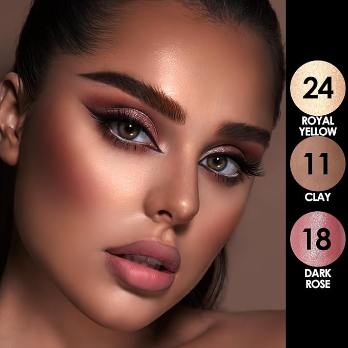 FOCALLURE 3PCS Cream Contour Stick - Highlighter Bronzer Blush Set for Face Sculpting, Non-Greasy Longwear Makeup, Easy to Blend with Natural Matte Finish,SET 6