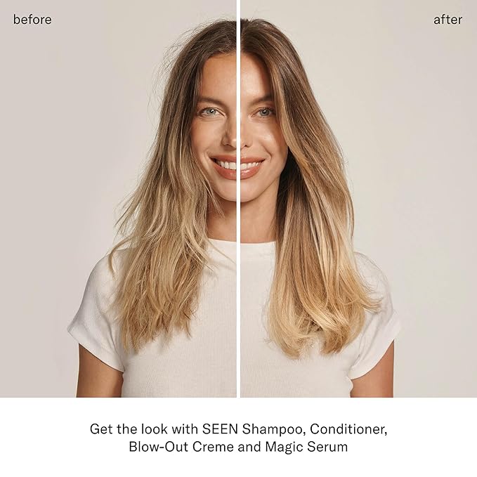 SEEN - Blow-Out Creme - Scented - Non-Comedogenic & Sulfate-Free Blow Out Hair Cream- Reduces Frizz- Heat Protectant- Safe for Sensitive & Acne Prone Skin