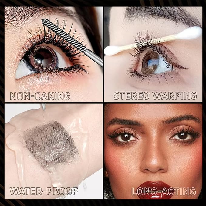 Iron Wand Mascara – Telescopic Tubing Mascara, Liquid Lash Extensions Effect, Waterproof & Long-Lasting, No Flaking, No Clumping, 3D Curling Wand for Bold, Defined Lashes (Black)