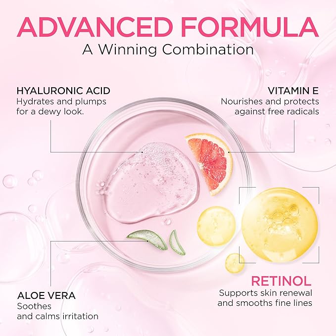 Retinol Serum for Face (2Oz) with Hyaluronic Acid, Vitamin E & Aloe Vera - Anti-Aging Serum