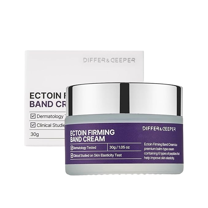 Differ & Deeper Ectoin Firming Band Cream – Wrinkle Care & Lifting Cream with Ectoin Complex, 6 Peptides & Heating System for Hydration, Elasticity & Firm Skin – Korean Skincare