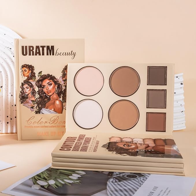 4-Layer Multi - Functional Beauty Book Kit- Style Makeup Palette Ingeniously Combines Eyeshadows, Blushes, Highlighters, Contour Powders In One,Best Choice for A Gift for Women (U103B)