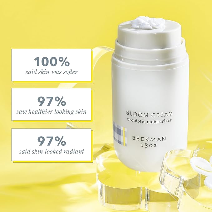 Beekman 1802 Bloom Cream Goat Milk Face Moisturizer, 100 mL - Lightweight, Gentle, Deeply Hydrating & Nourishes Skin Barrier - All Skin Types - Cruelty Free